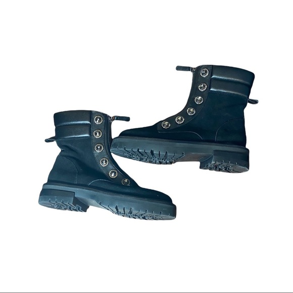 Kurt Geiger Black Ankle Boots with Silver Accents - Picture 2 of 6